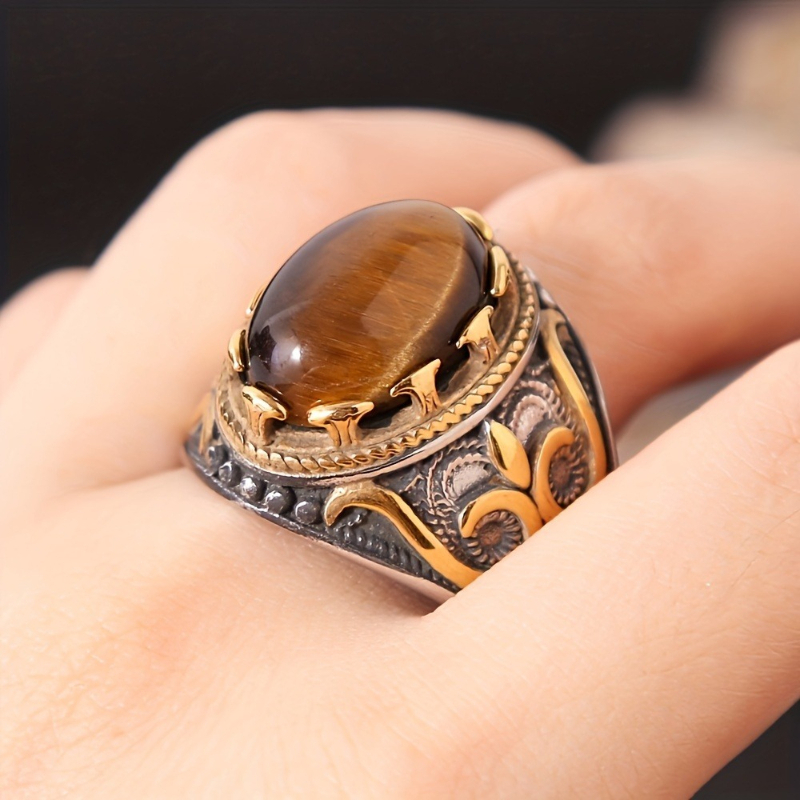Men'S Accessories Hand Bands - 1 Stück handgeschnitzter Ring mit synthetischen