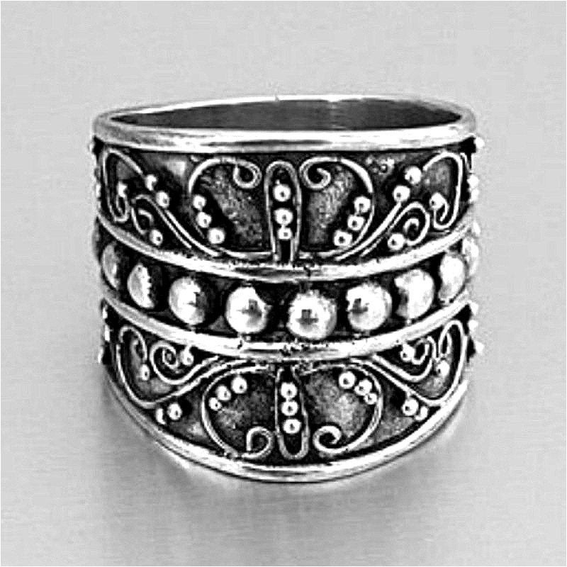 Men'S Accessories Hand Bands - Ethnischer Stil, Vintage, handgeschnitzt, strukturiert, versilbert,