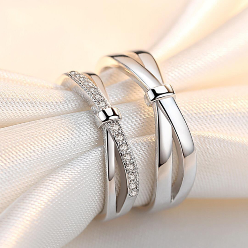 Men'S Accessories Hand Bands - Romantische Bowknot Paar Ringe Shiny Kristall
