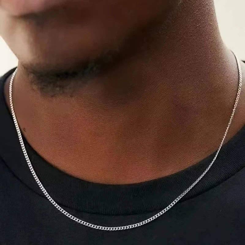 Men'S Accessories Trending - 2 mm kubanische Kette für Herren,