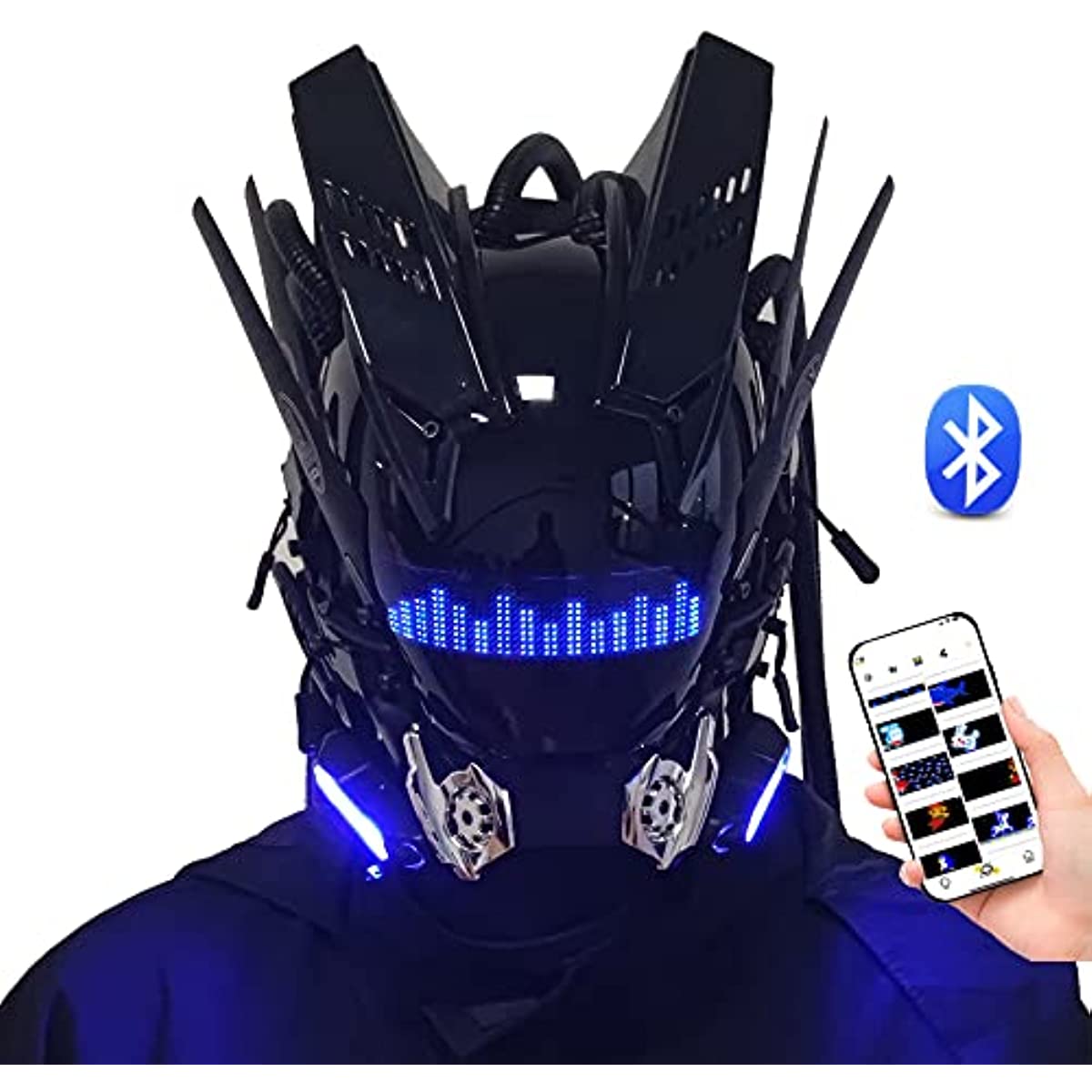 Men Accessories App - Cyberpunk Maske Cosplay für Männer Bluetooth