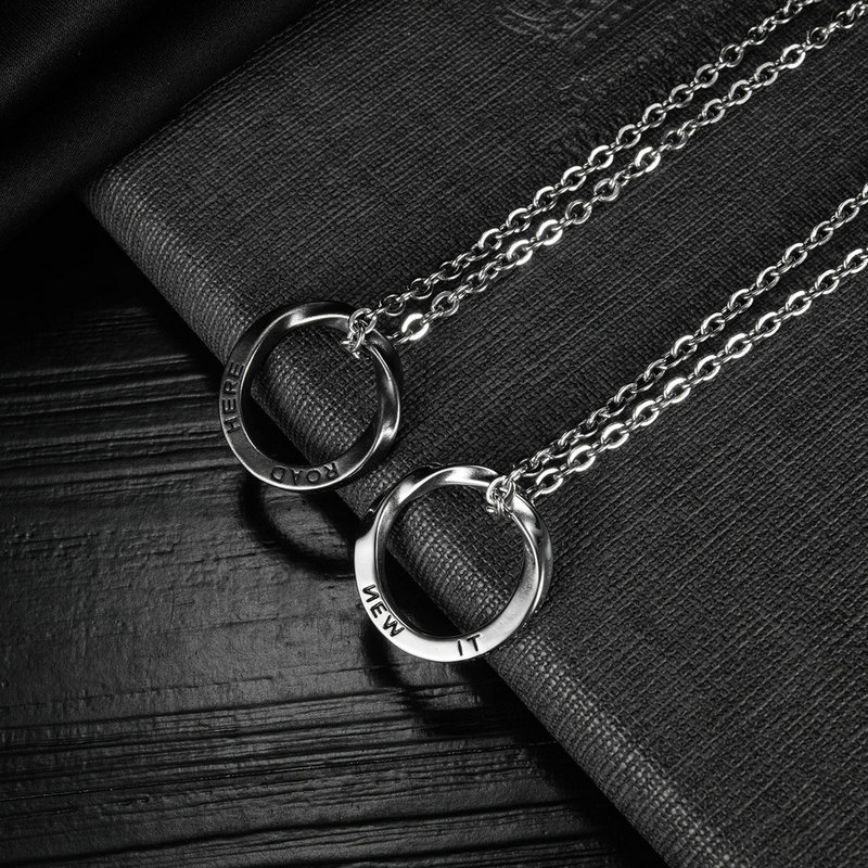 Men Accessories Pk - Mobius-Ring-Halskettenanhänger aus Edelstahl für Herren –