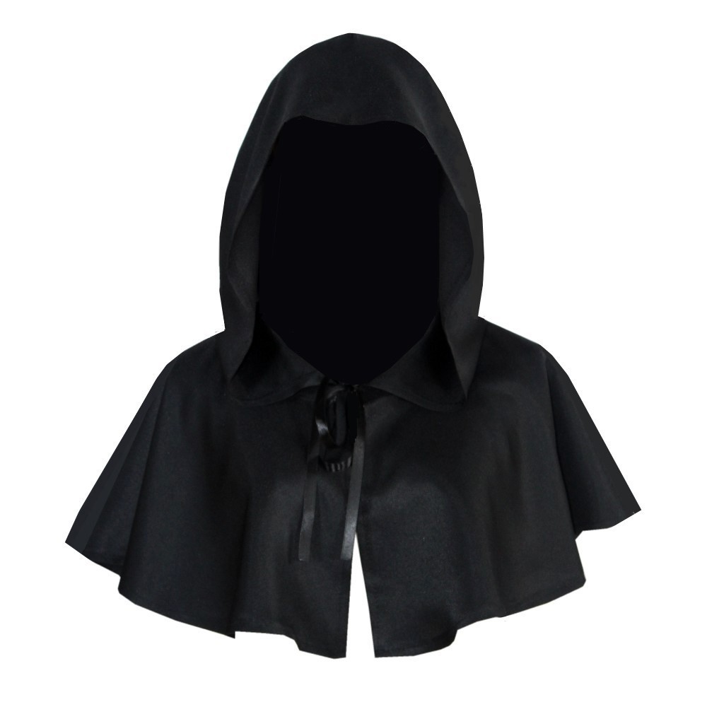 Men Accessories Pack - Halloween Cosplay Todesmantel Kurzer Kapuzenumhang Zauberer