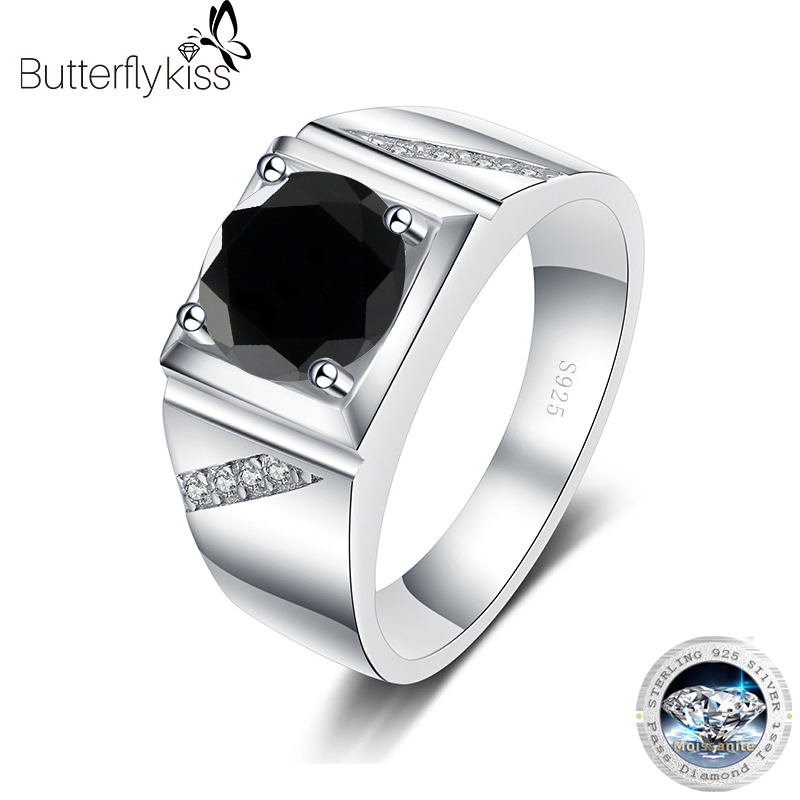 Men'S Accessories Hand Bands - Butterflykiss Klassische 925er Sterlingsilber-Moissanit-Ringe für Männer,