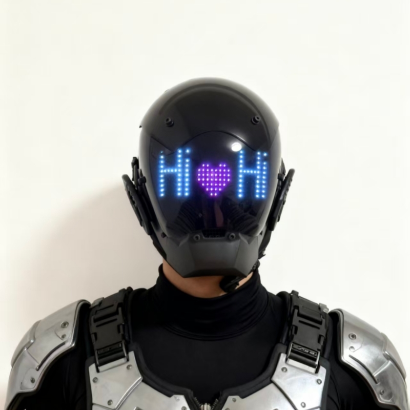 Men Accessories App - Punk-Maske für Herren, Bluetooth-App-gesteuerte Techwear-Maske, Halloween-Kostüm-Accessoire
