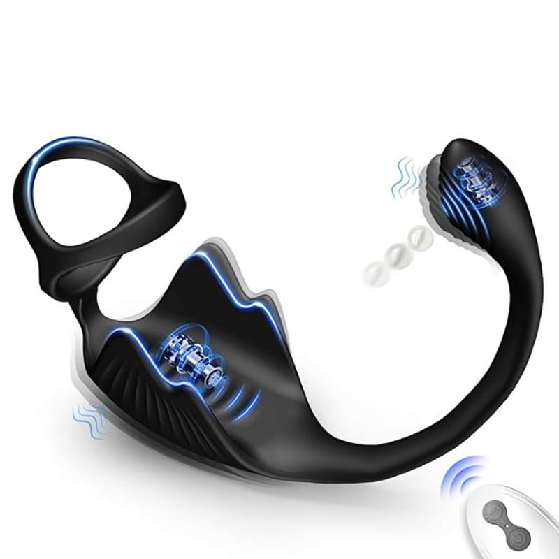 Men Accessories App - App-gesteuerter vibrierender Analplug mit Penisring Prostatamassagegerät