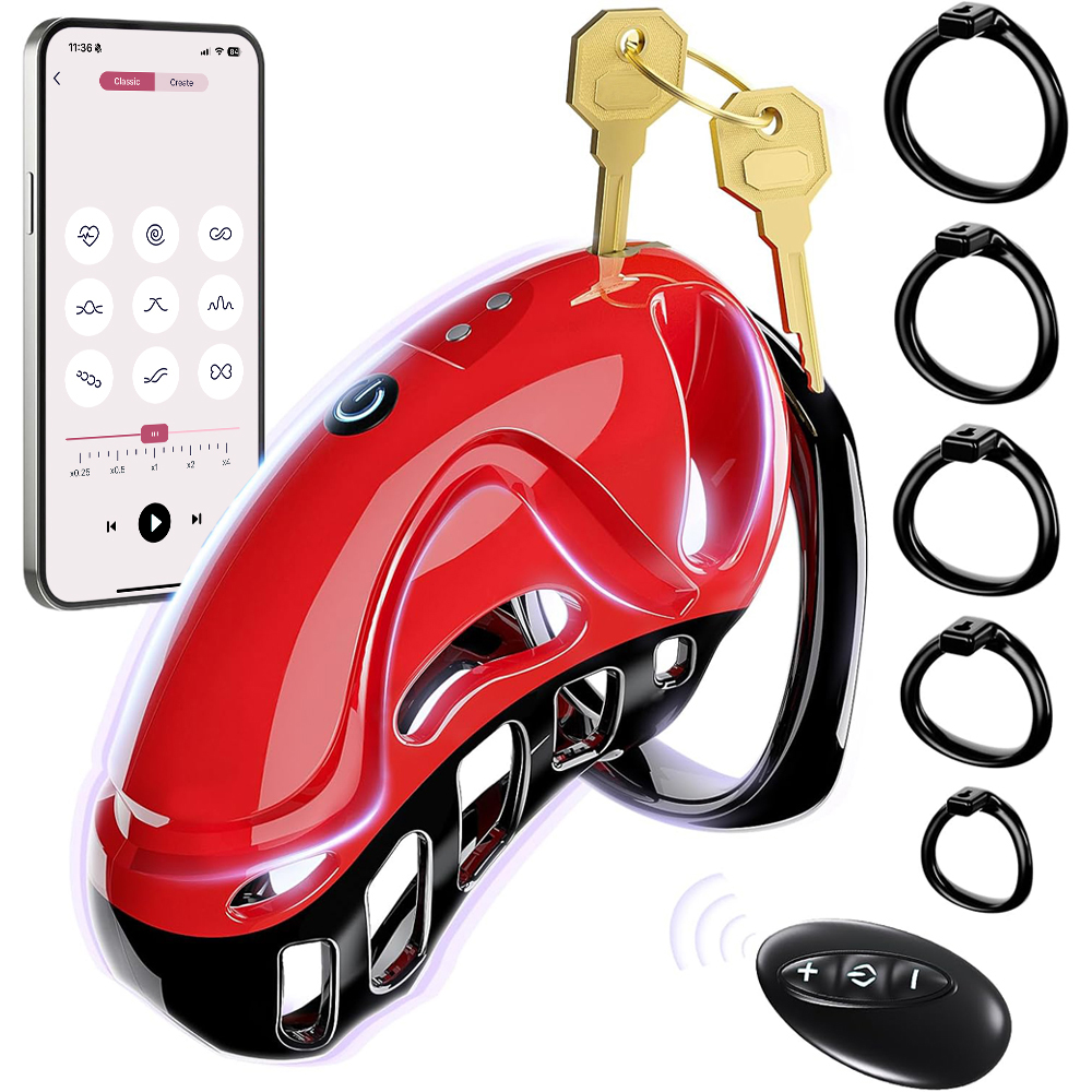 Men Accessories App - APP-Fernbedienung Männliches Vibrierendes Keuschheitsgerät Peniskäfig Bondage-Zubehör