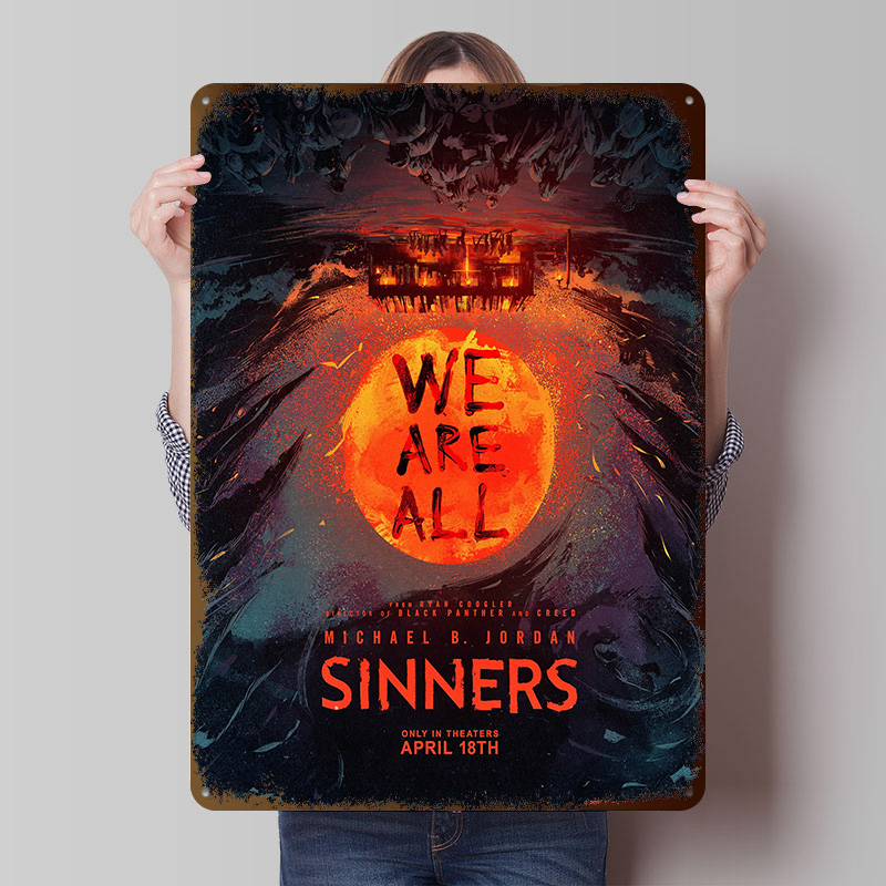 Men Accessories Jordan - Michael B. Jordan Sinners Film Metallposter